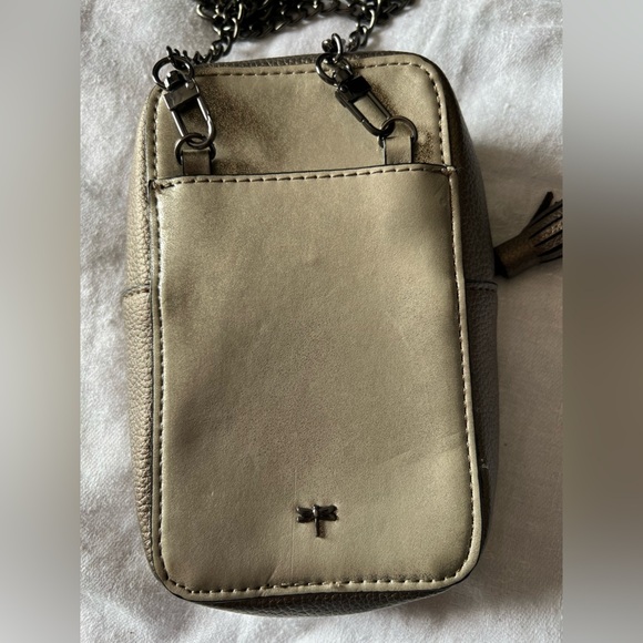 Kate Landry Pouch with Striped Interior. Chain strap. - Picture 4 of 9